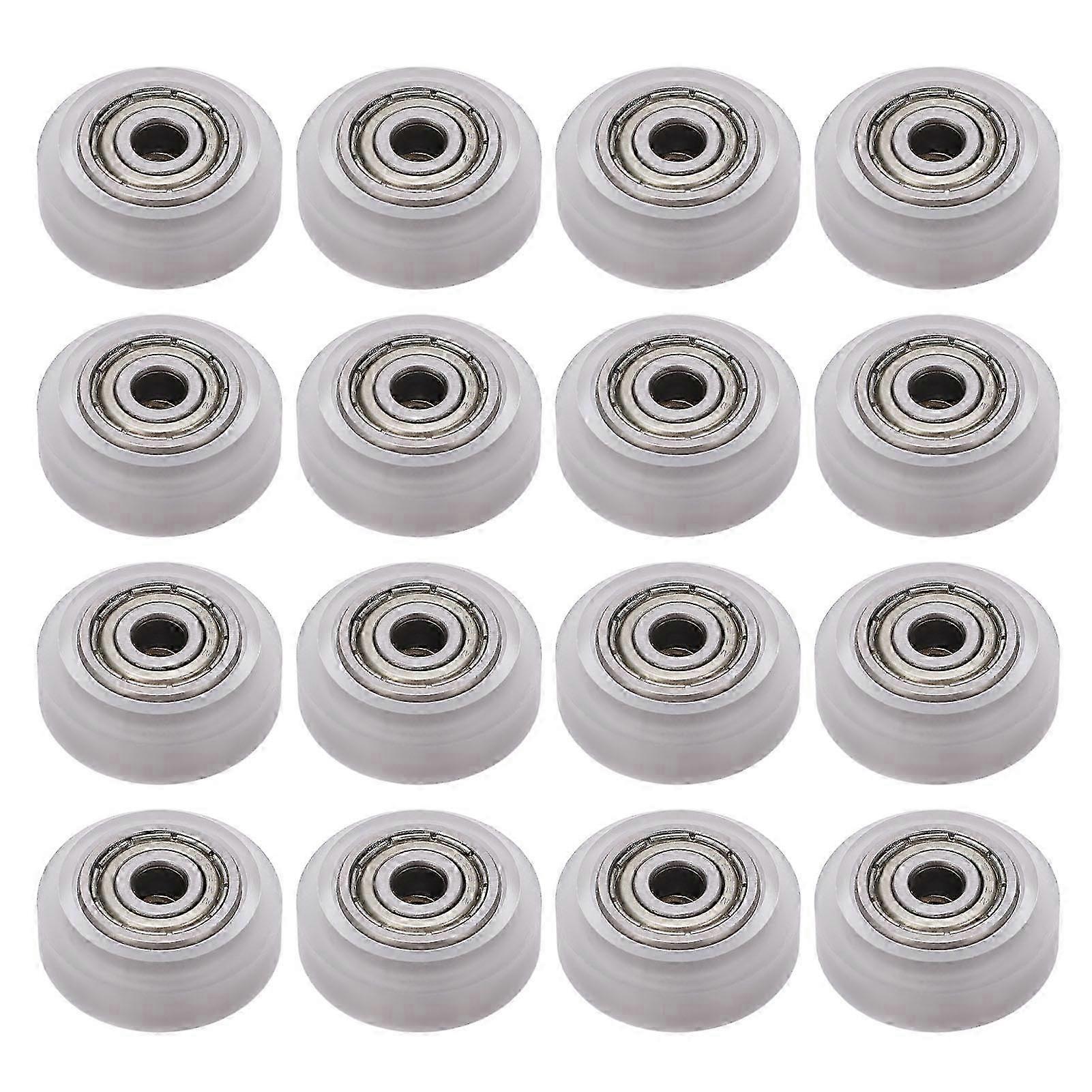 16Pcs 3D Printer Polycarbonate Transparent Rustproof Robust Bearing Pulley Wheel for Compatible Models