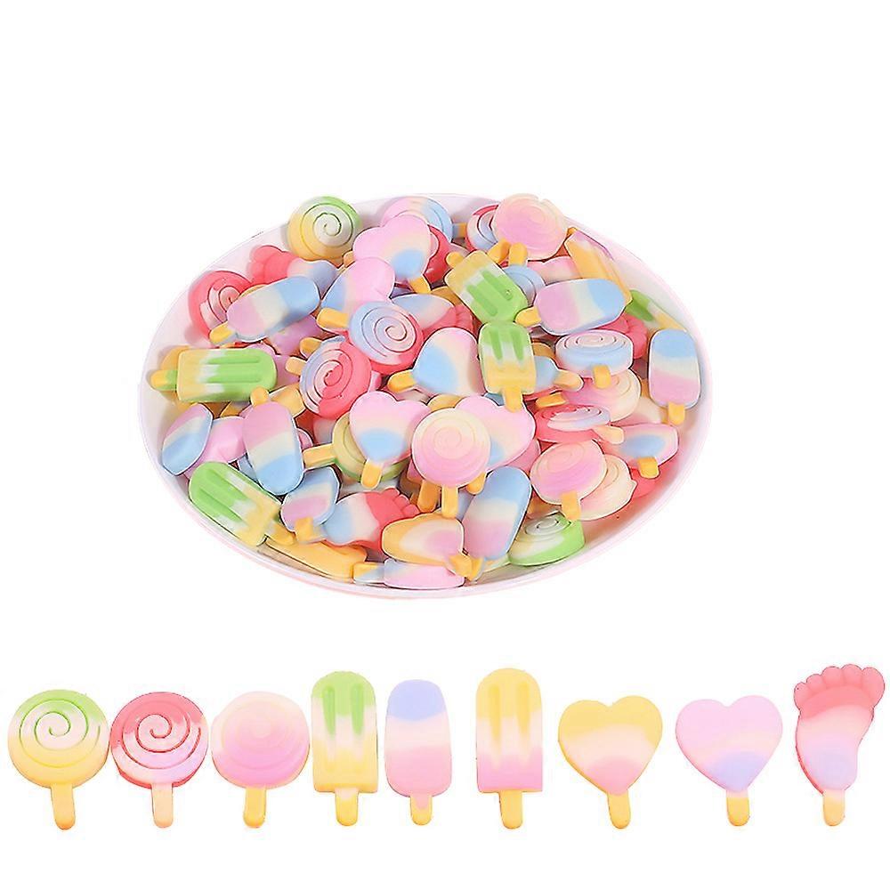 50Pcs Charm Mixed Assorted Styles Resin For Diy Craft Making And Decoration Scrapbook, Pattern Random-Style 3