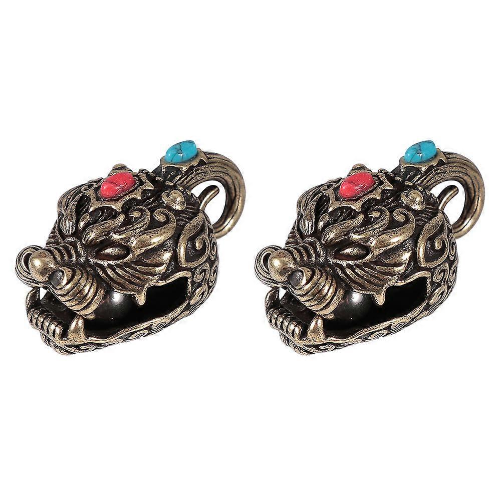 Pendant Keychain Copper Craft Shape Bag Accessory 4X2.3X2.3CM 2Pack