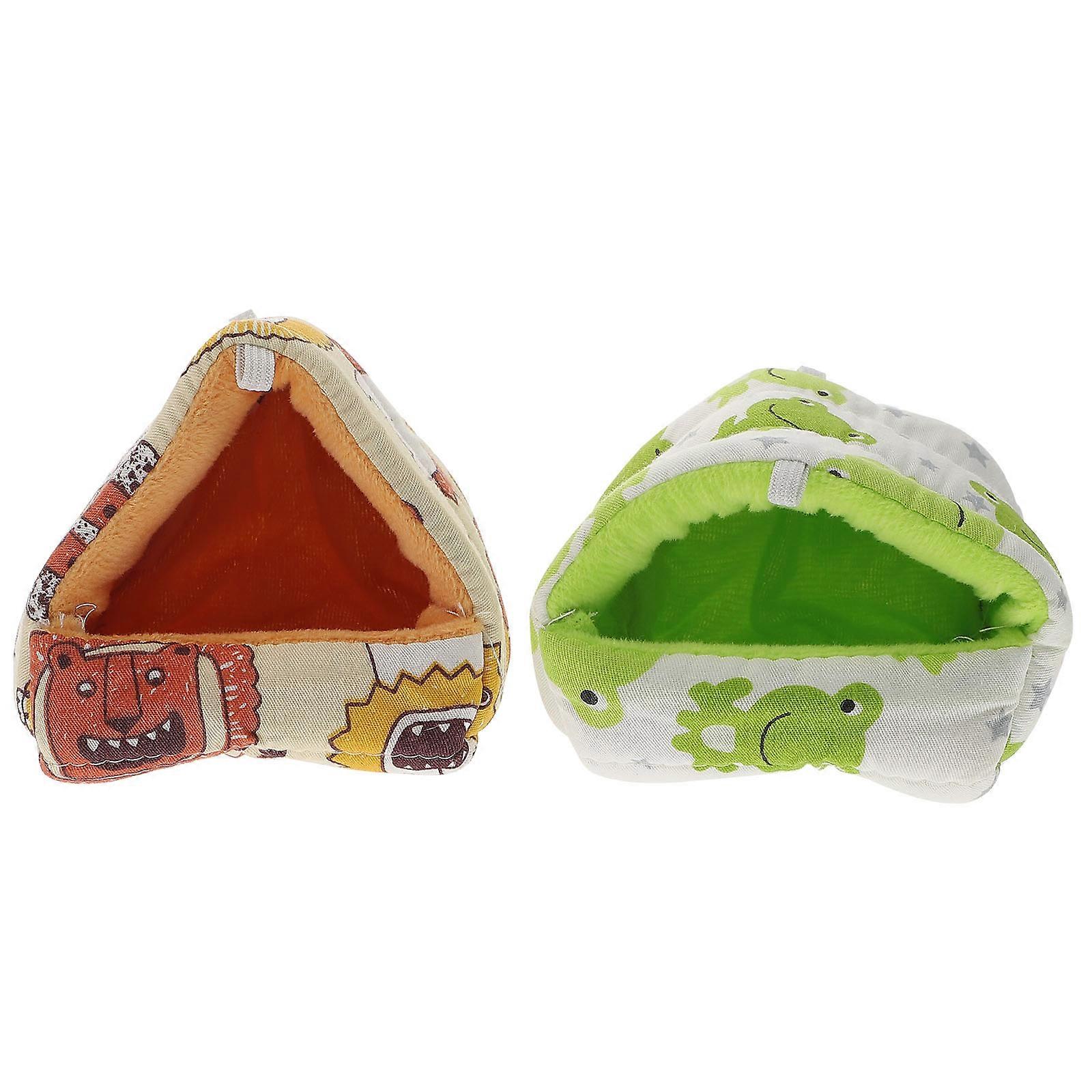 Chinchilla Cage Accessory Hamster Bed House Round Shape Textile Doll 2Pcs