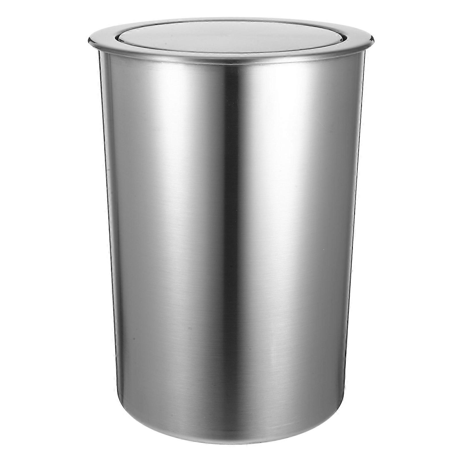 1 Set Stainless Steel Trash Can with Cover   Space Saving & Compact Design for Easy Cleaning and Efficient Waste Management