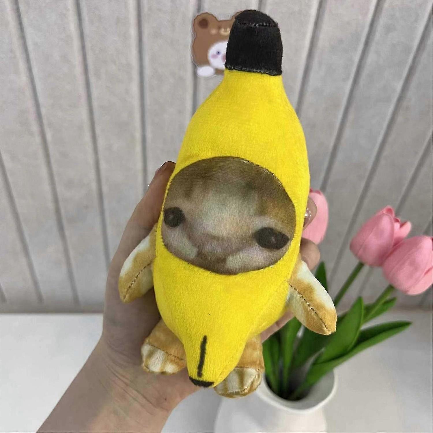 Crying Sounds Keychain, Funny Cat and Cute Banana Design Making Banana Keychain Cat for Backpacks Ha