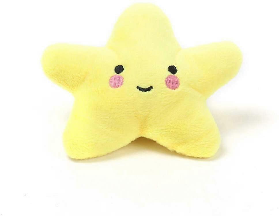 PULABO Starfish Squeaky Dog Toy, Soft Plush Chew Toy, Pet Supplies, Teddy Bichon, Yellow