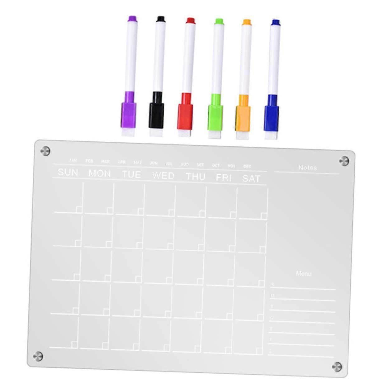 Magnetic Noteboard 1-Set Fridge Weekly Planner Reusable Acrylic Clear Magnetic Board For Refrigerator
