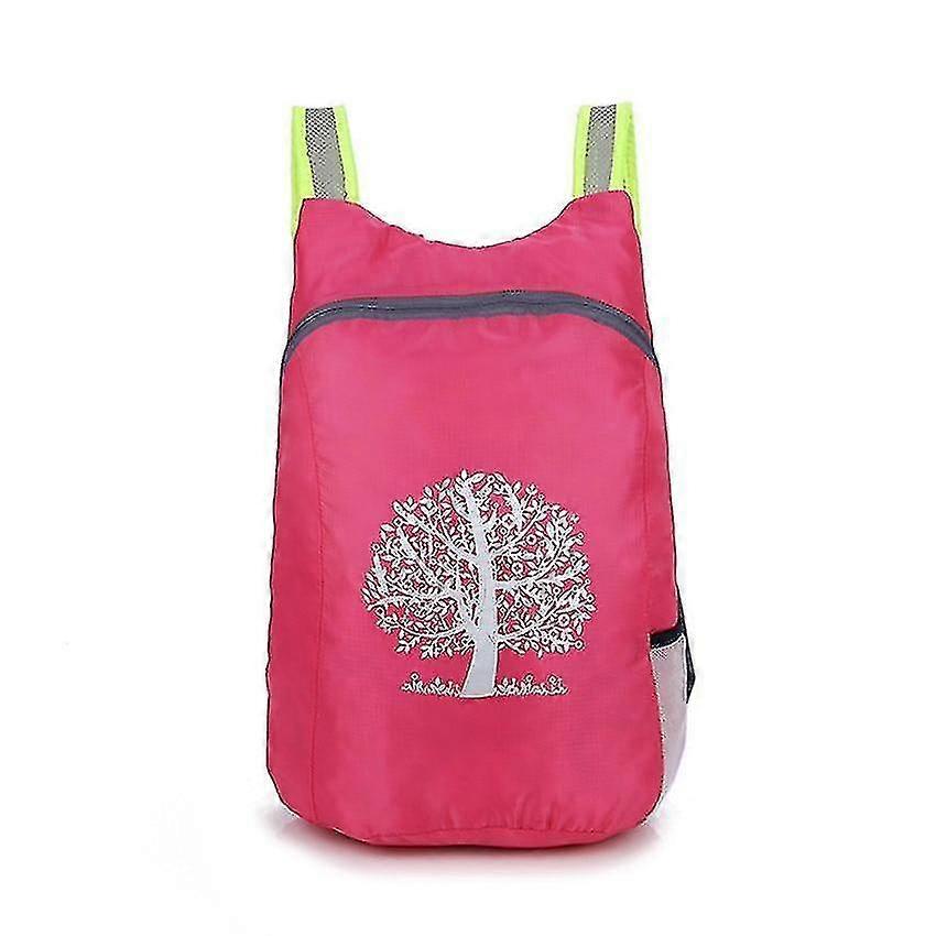 Hot Pink Waterproof Folding Backpack - Comfortable & Durable Travel Bag with Multiple Compartments for Outdoor Adventures