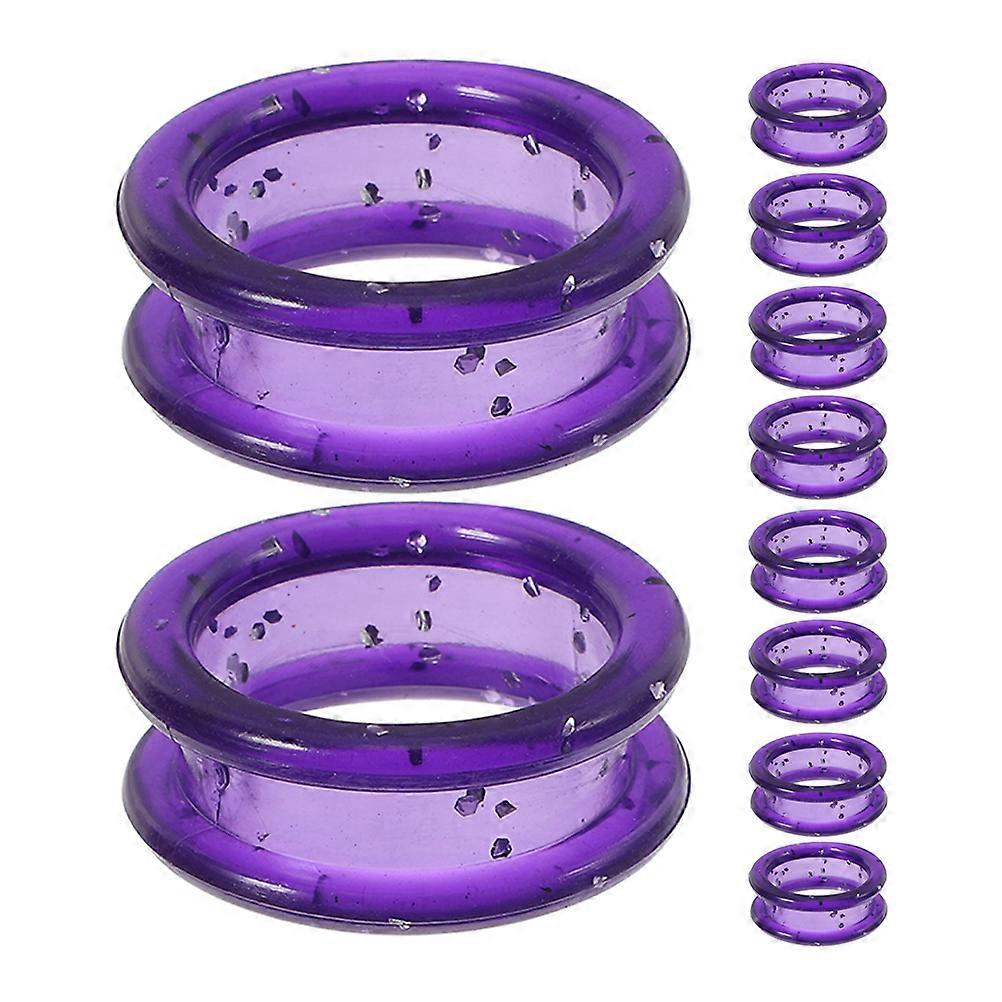 Pet Scissor Ring Grips Grooming Hair Cutting Inserts Soft Purple 20Pcs