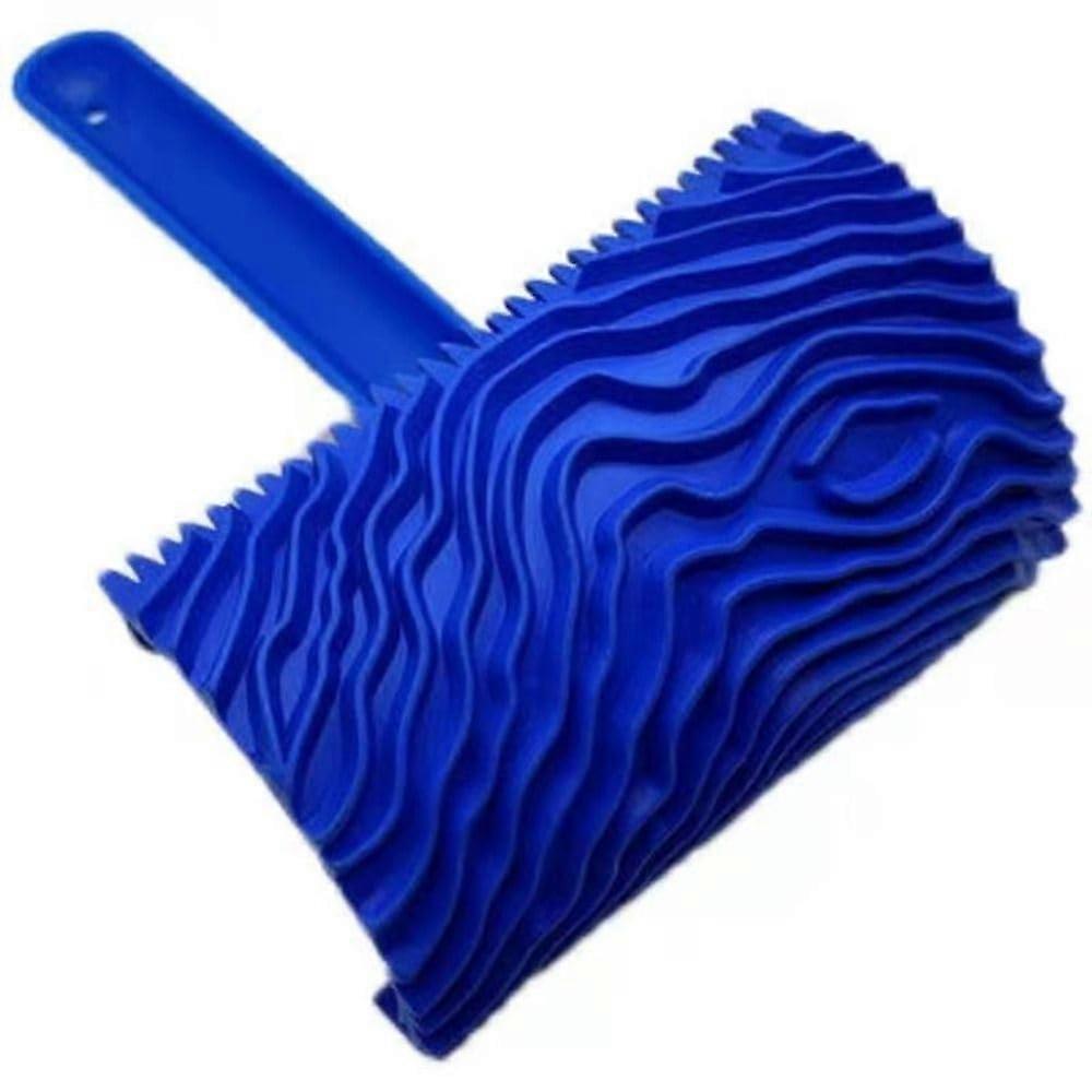 Paint roller with handle, wood grain painting, roller brush, wood texture paint roller, wood grain pattern roller (blue)
