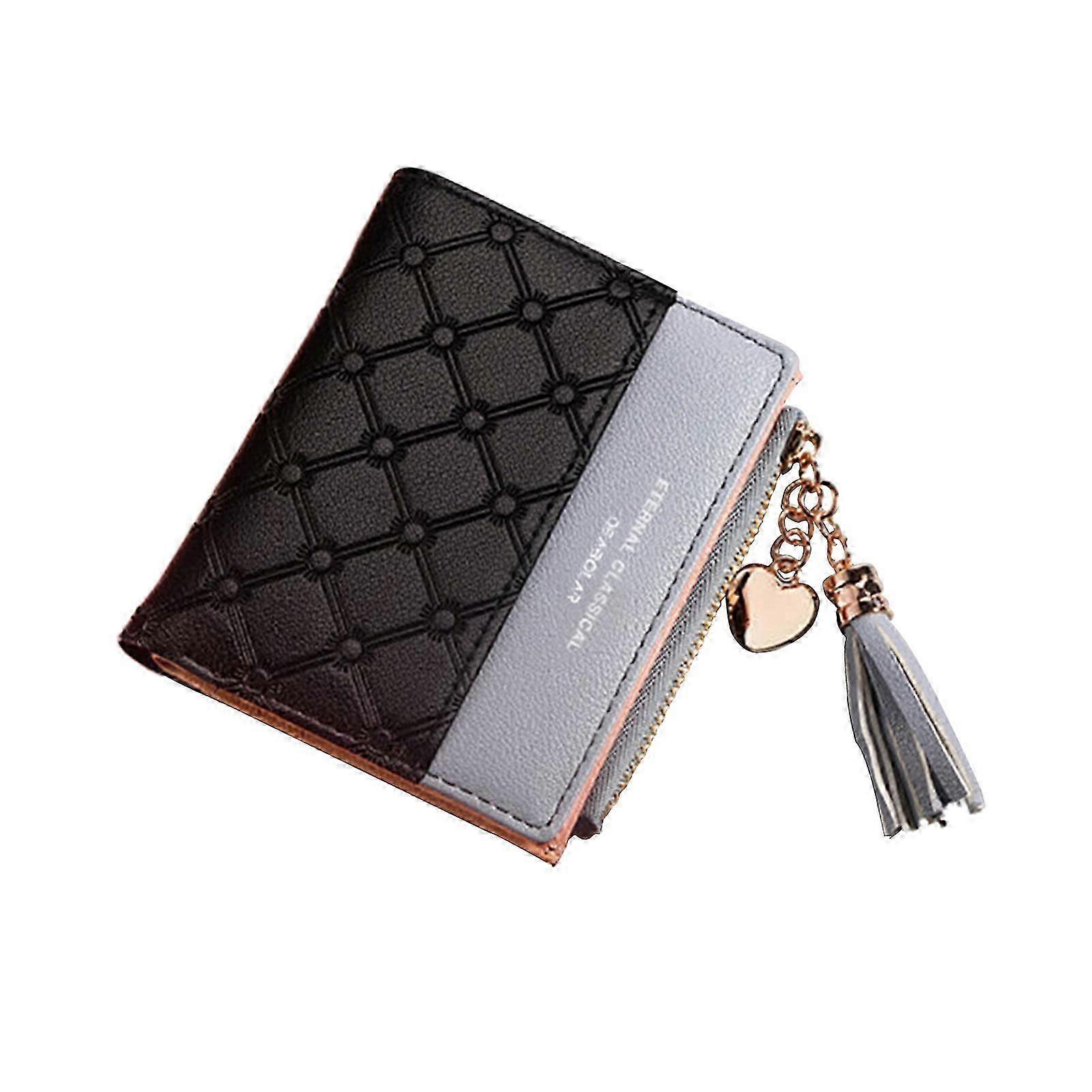 Zippered Coin Purse With Card Slot For Women | Small Bifold Wallet Slim Design | Rfid Blocking | Red