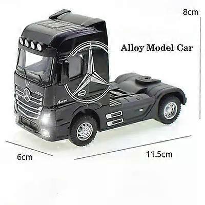 1:50 Diecast Alloy Truck Head Model Toy Container Truck Pull Back With Light Engineering Transport Vehicle Boy Toys For Children