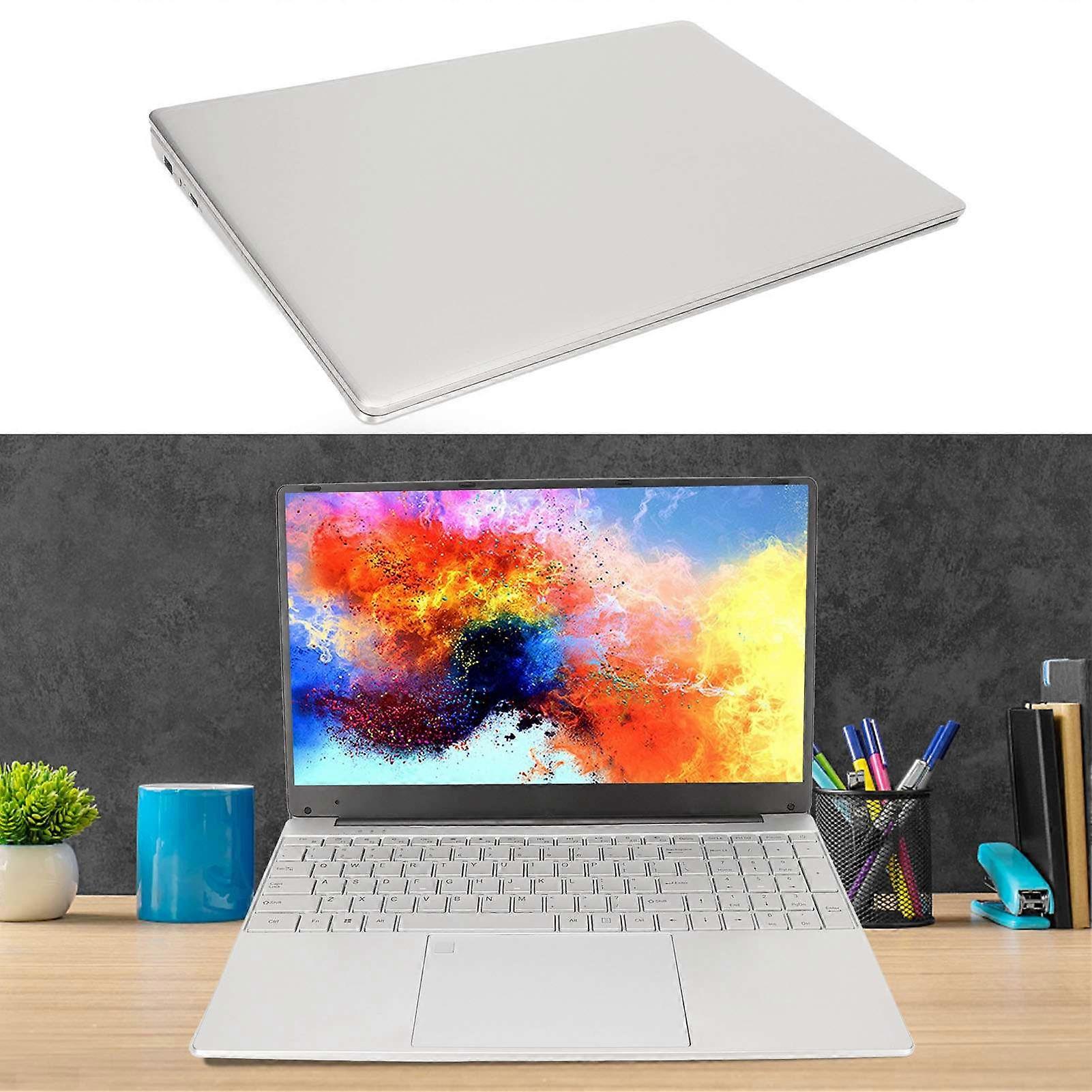 Laptop for Intel J4125CPU for Win11 8G RAM Fingerprint Keypad Backlit Keyboard Silver Notebook Computer