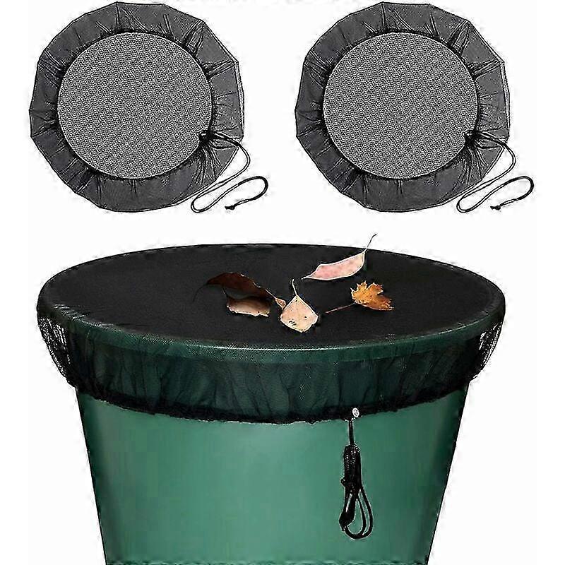 2025 2 Pcs Rain Barrel Net, Rain Barrel Protective Net with Drawstring, Adjustable Protective Net, Protection Against Mosquitoes and Leaves