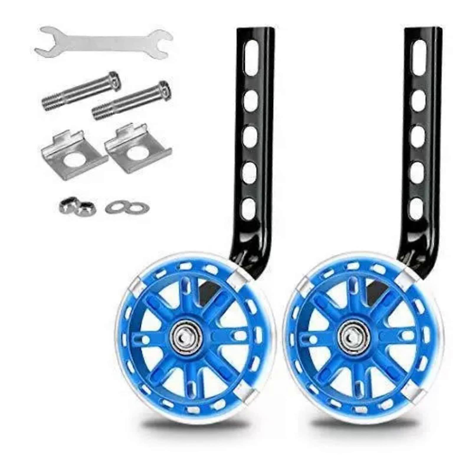 Bike Exercise Bike Mute Flashing Wheel with Bicycles Stabilizer Mounted Kits for 12' 14' 16' 18' 20' blue