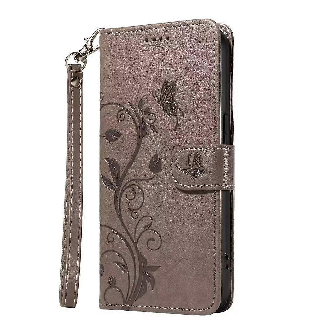 Samsung Galaxy S23 Ultra Leather Case with Card Slot Stand, Gray