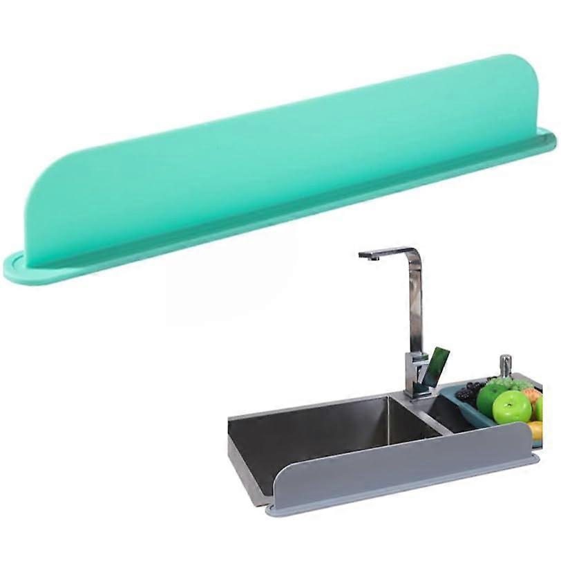 Sink Splash Guard, Silicone Splash Guard Behind Faucet, Water Barrier (Light Green)