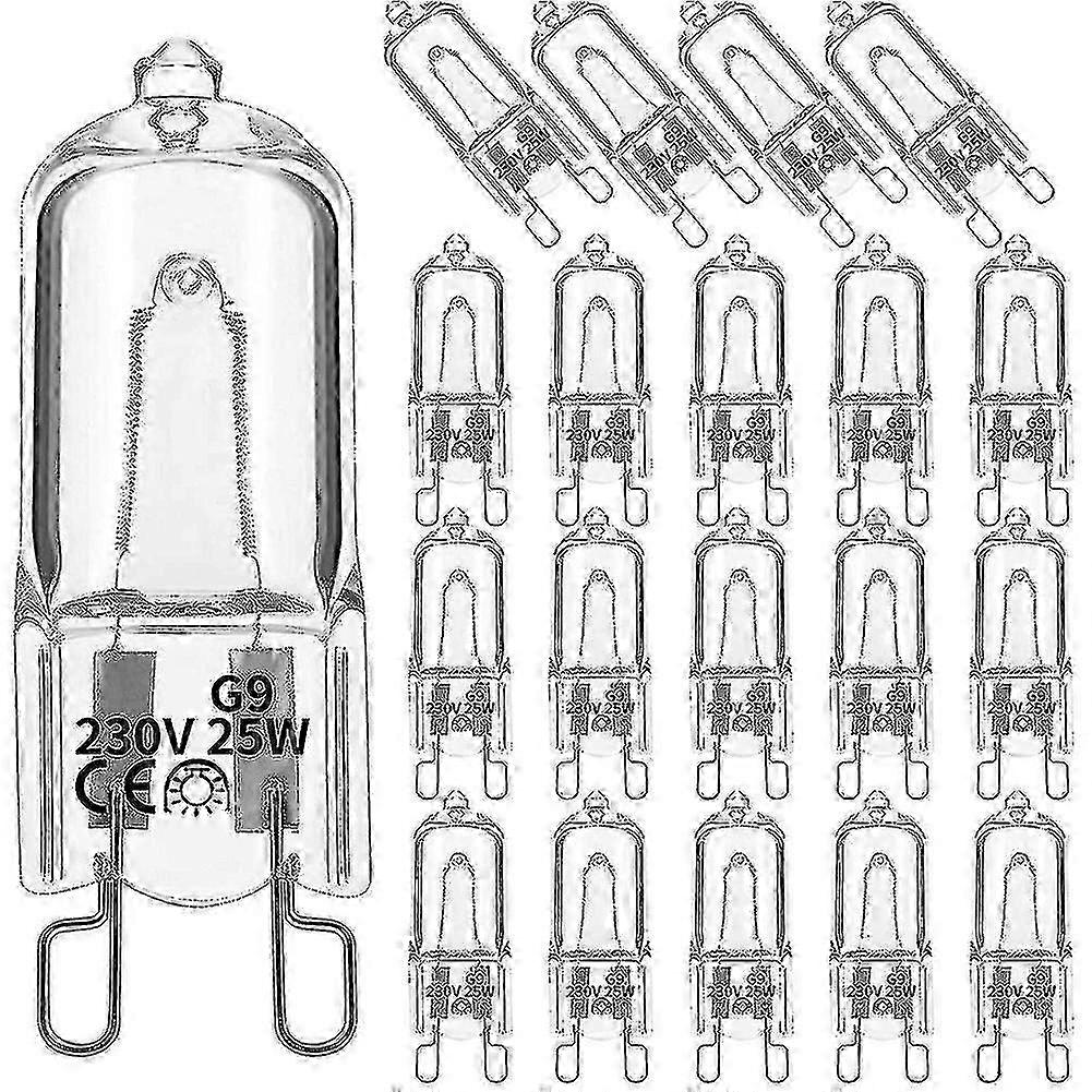 G9 halogen bulbs 20pcs for chandeliers, dimmable 18-60W warm white 2800K