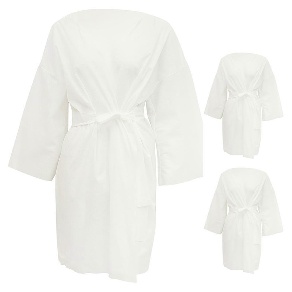 3pcs Disposable Bath Robes for Spa Salon Breathable, Comfortable Gown with Elegant Design for Sensitive Skin