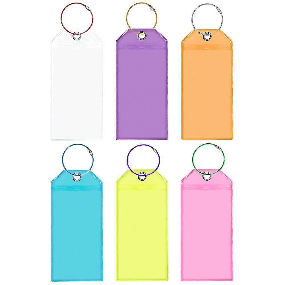 6pcs Bright Luggage Tags for Suitcases – Durable, Compact Cruise Tag Holders Included