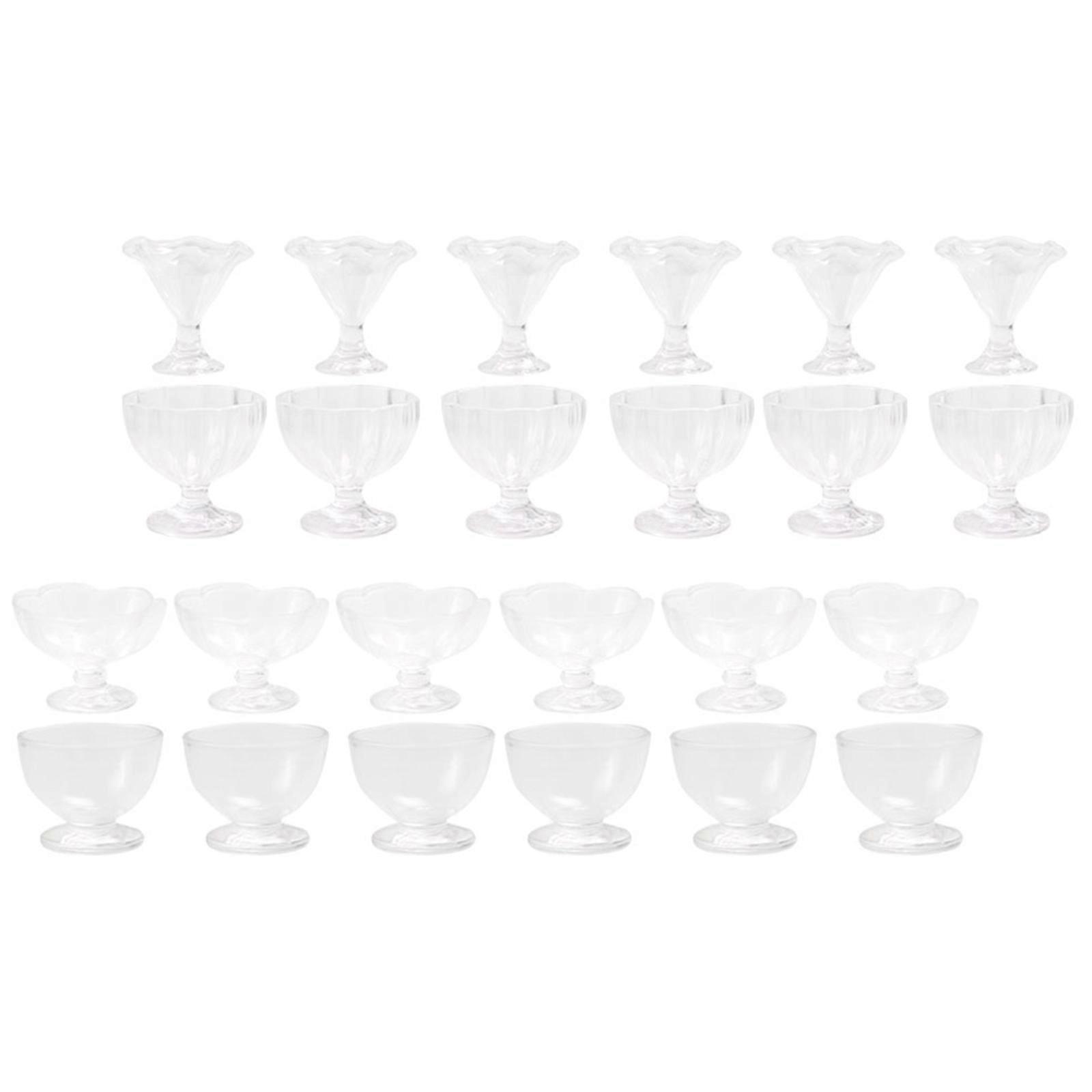 24pcs Mini Ice Cream Cup Models for Dollhouse   Realistic Decorative Mini Cups, Smooth Surface, Lightweight, DIY Keychain Craft Accessories, Mixed