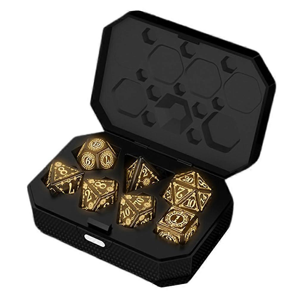Electronic Dice with Charging Box for Dungeons and Dragons, Black, Rechargeable, LED Display, Portable Design