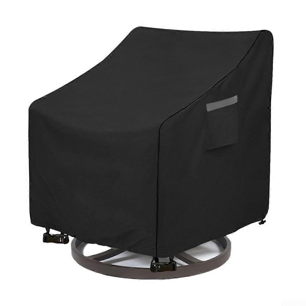 Sofa Dust Cover, Waterproof, Dustproof, with Four Adjustable Buckle Straps and Two Elastic Hem Cords for Garden, Patio, Black (M)