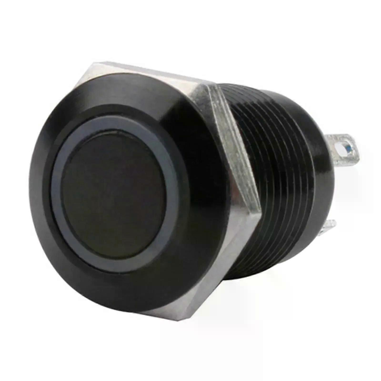 Switches Button Switch 12mm Black Button Switch Metal Button Switch Reset Small Waterproof Electrical Equipment