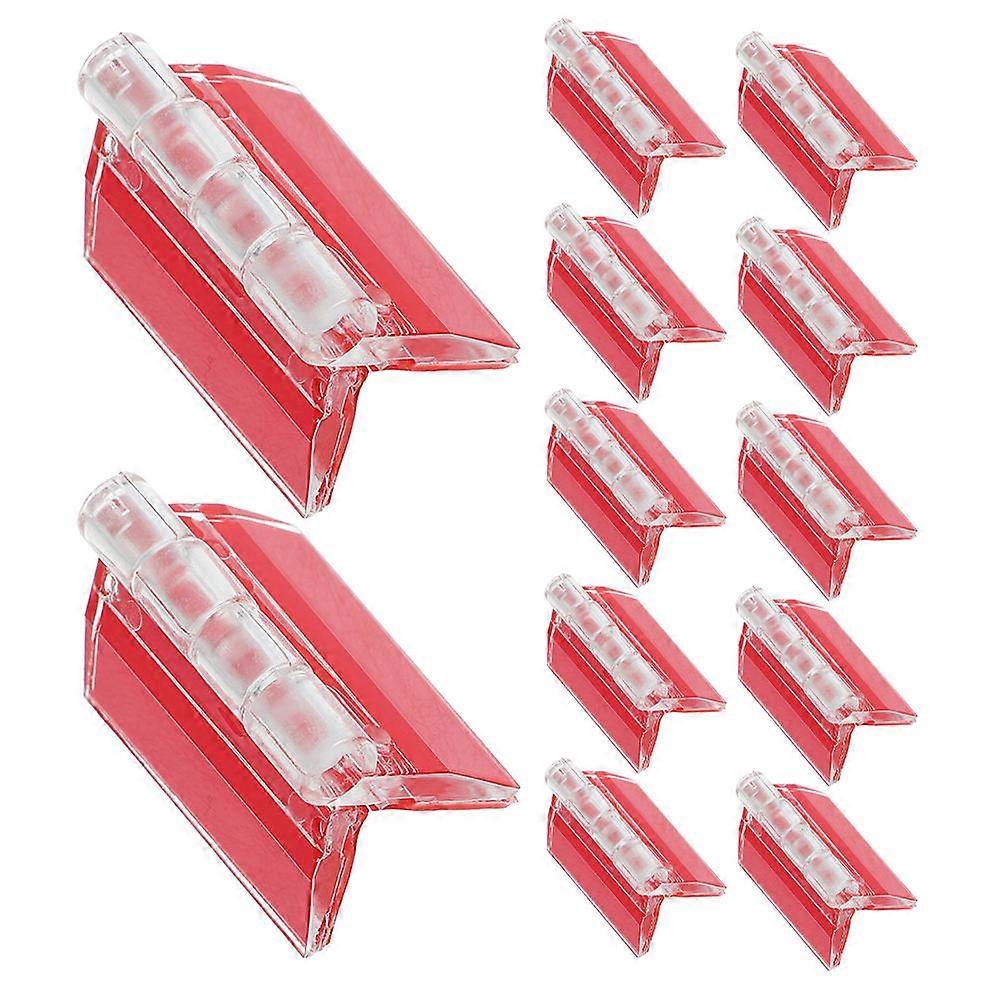 12pcs Transparent Acrylic Self Adhesive Clear Plastic Mini Hinges for Cabinet Drawer Display Stand and Aquarium Lid