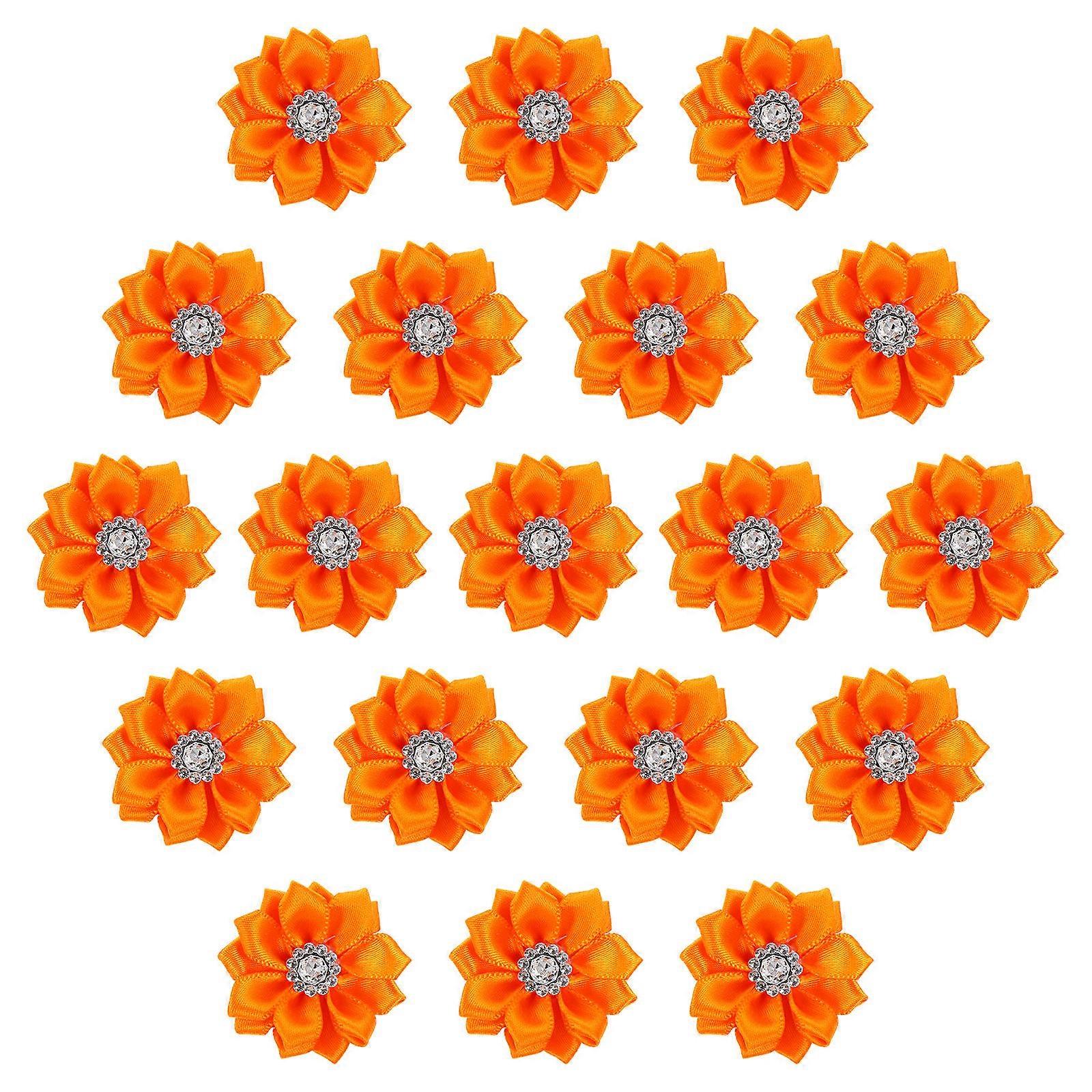Lint Strikken Strass Appliques Naaien Versiering Dans Feest Kerst 40Stuks 4X0,5cm Oranje
