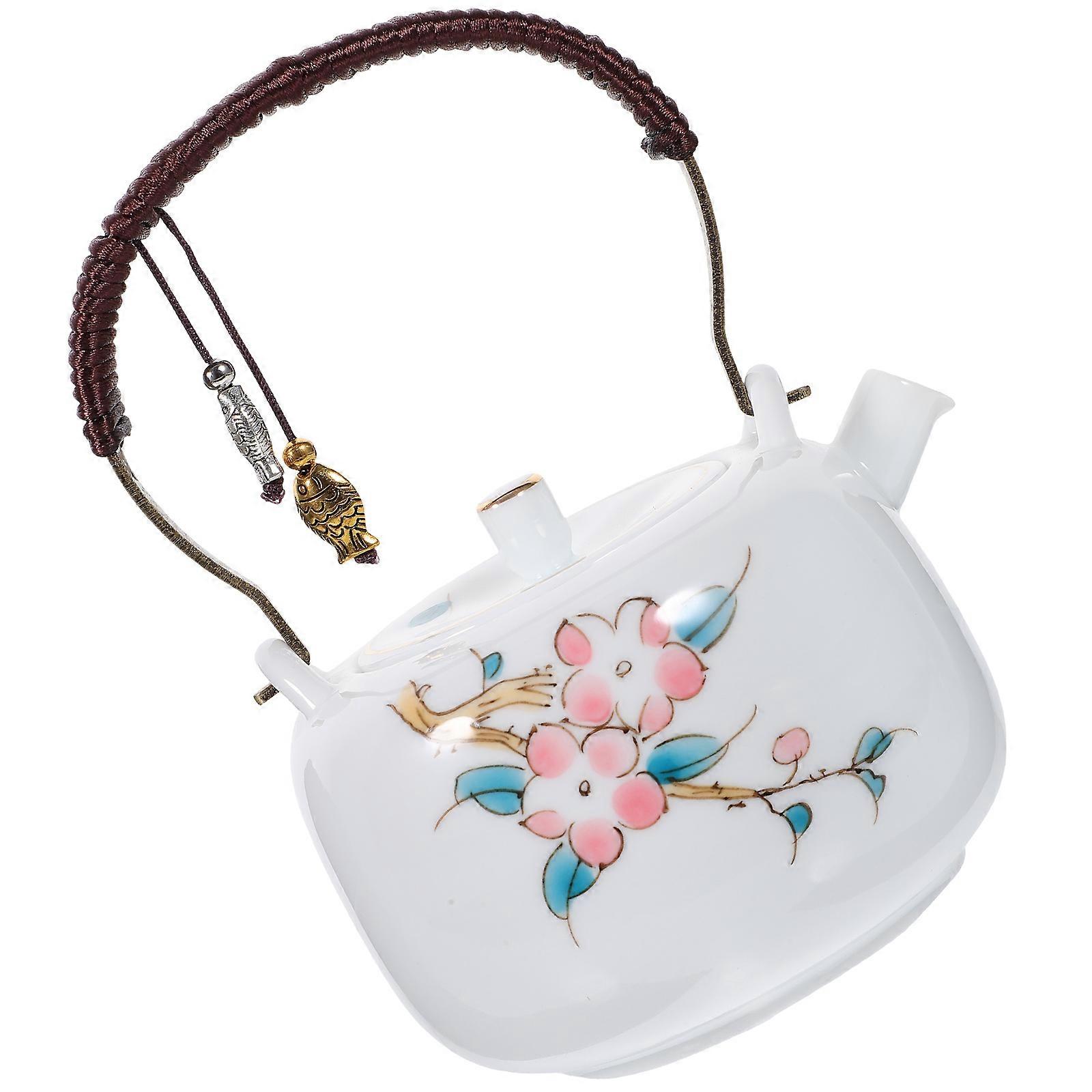 Classic Teapot Delicate Teakettle Home Use Ceramic Material 4.3×4.3×3Inch Storage 1Pcs