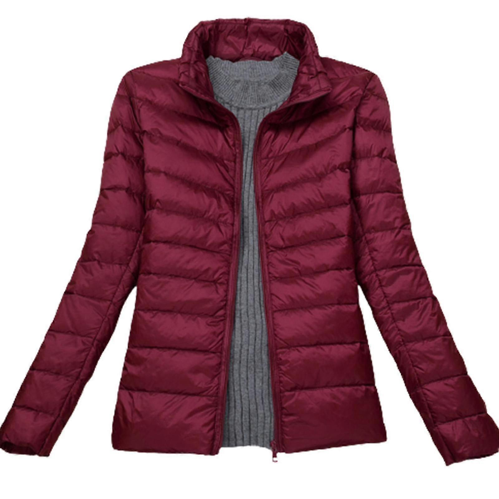 Women's zip-up jacket for cold weather with down filling