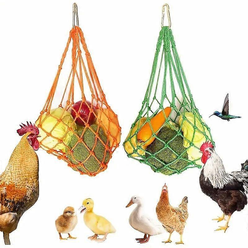 3 pieces – Feeding chickens, weaving net bags, fruits and vegetables, portable net bags with hooks.