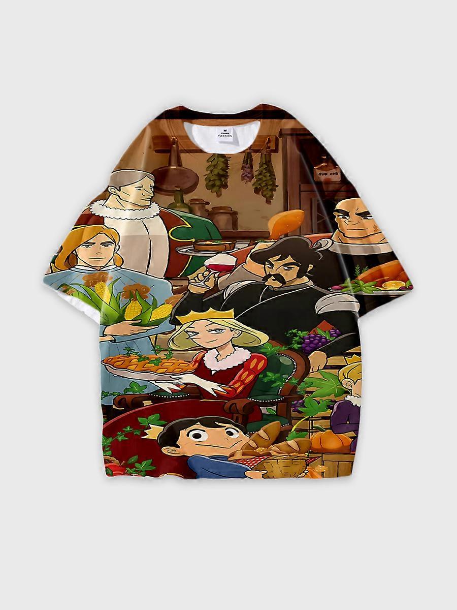 T-shirt round neck Cartoon Pattern loose short sleeve C2004