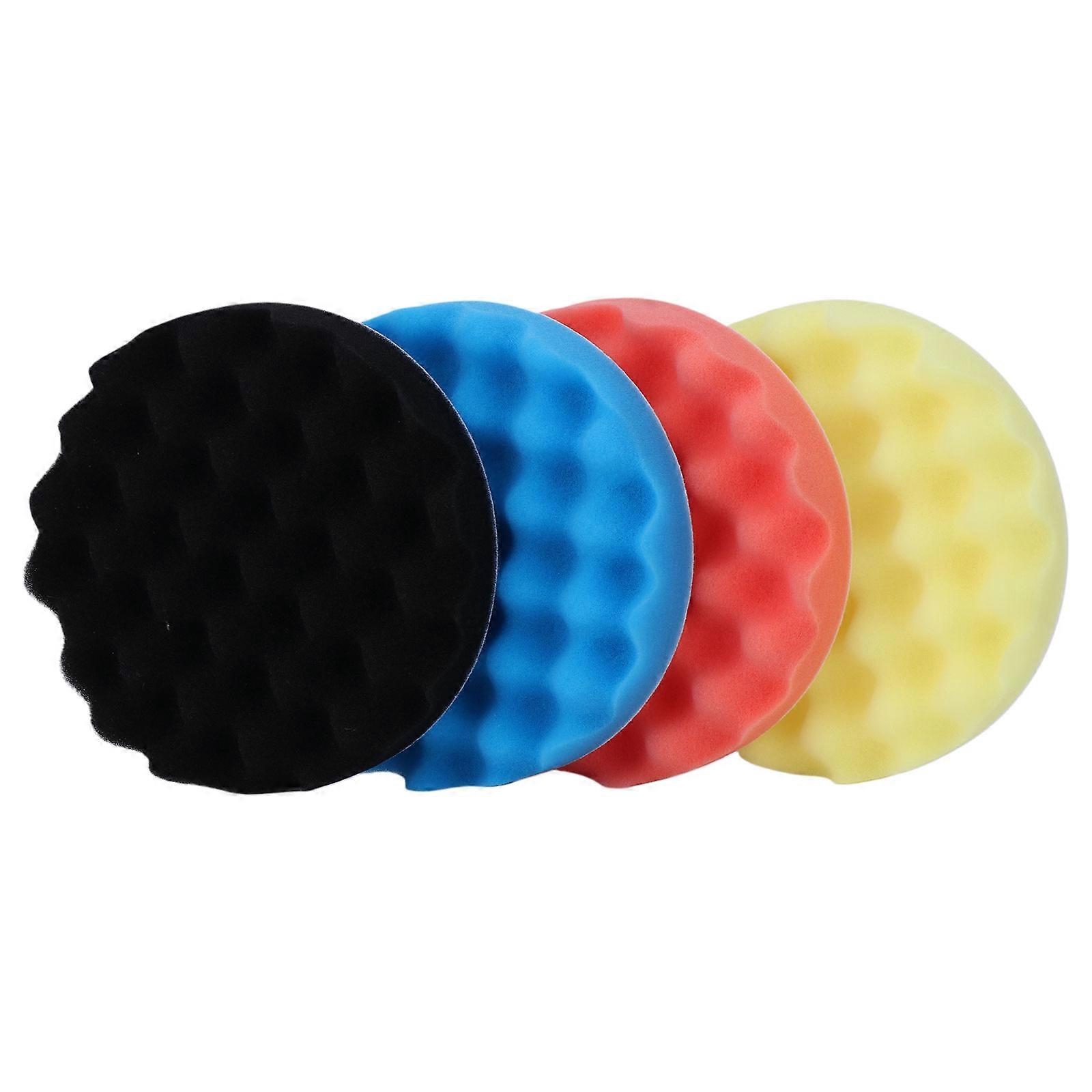 4Pcs 6inch Buffing Polishing Sponge Pads Kit For Car Polisher Buffer  Yellow