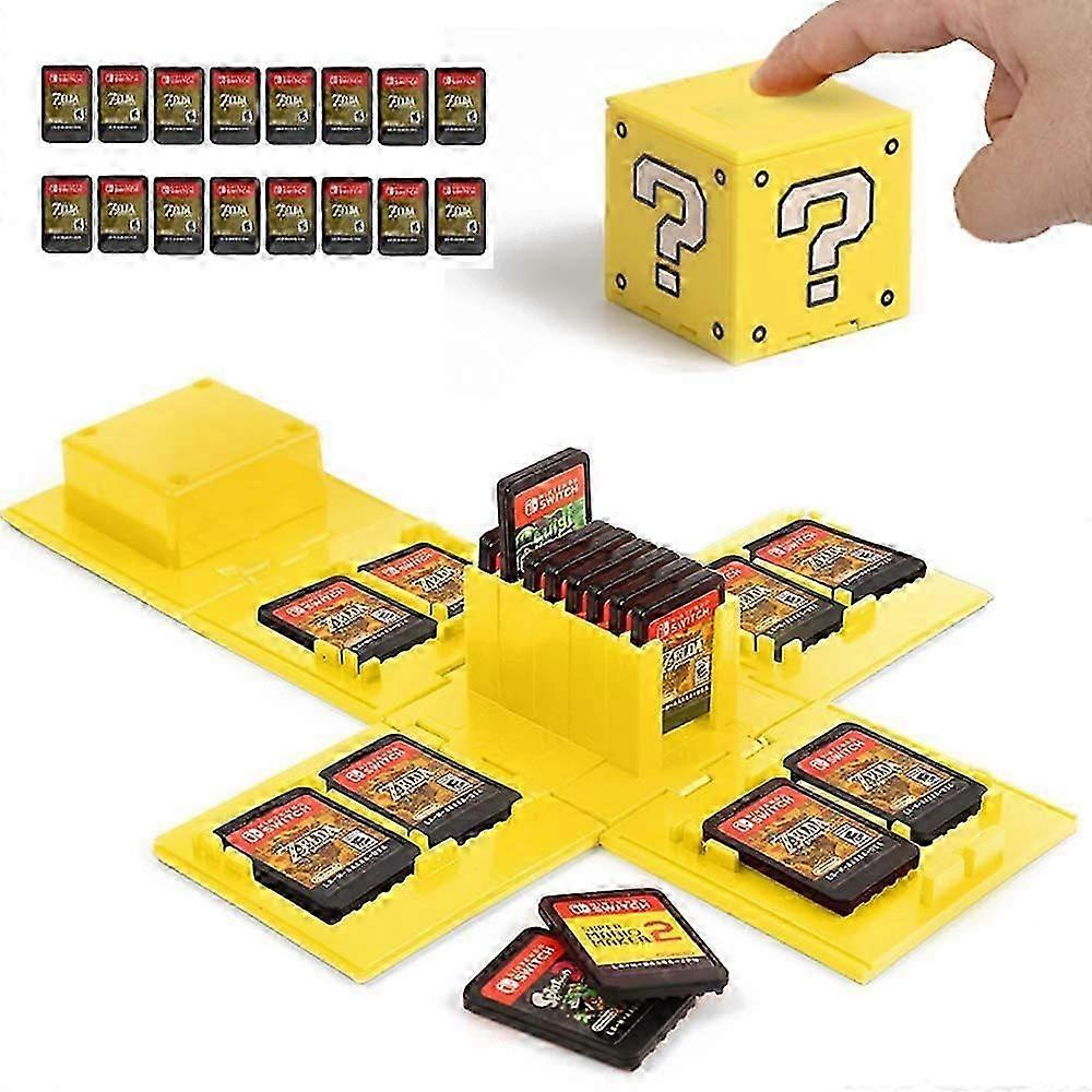 Switch Game Card Case, Game Card houder voor Nintendo Switch Games met 16 slots (geel)