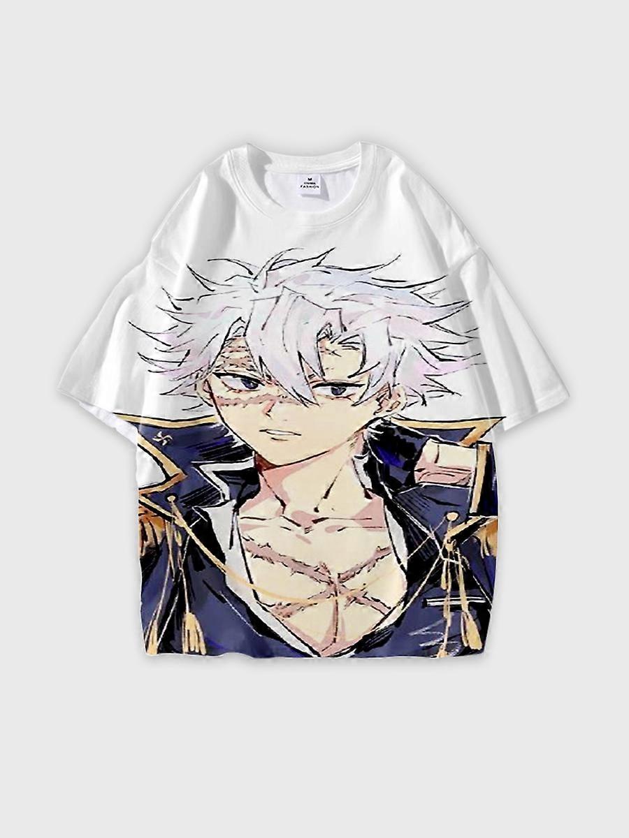 T-shirt round neck Character Pattern loose short sleeve P3302