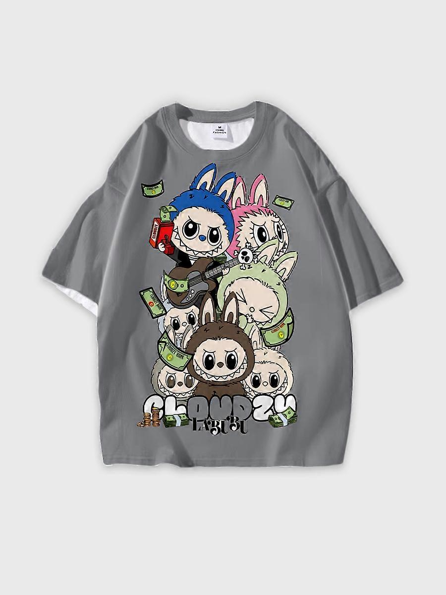 T-shirt round neck Pattern loose short sleeve P1773