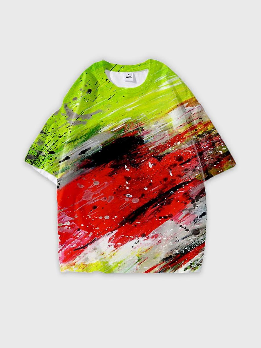 T-shirt round neck Pattern loose short sleeve P2849