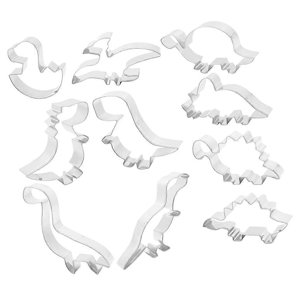 Baking Tool Cookie For Party And Children Dinosaur Shape 10Pcs Silver