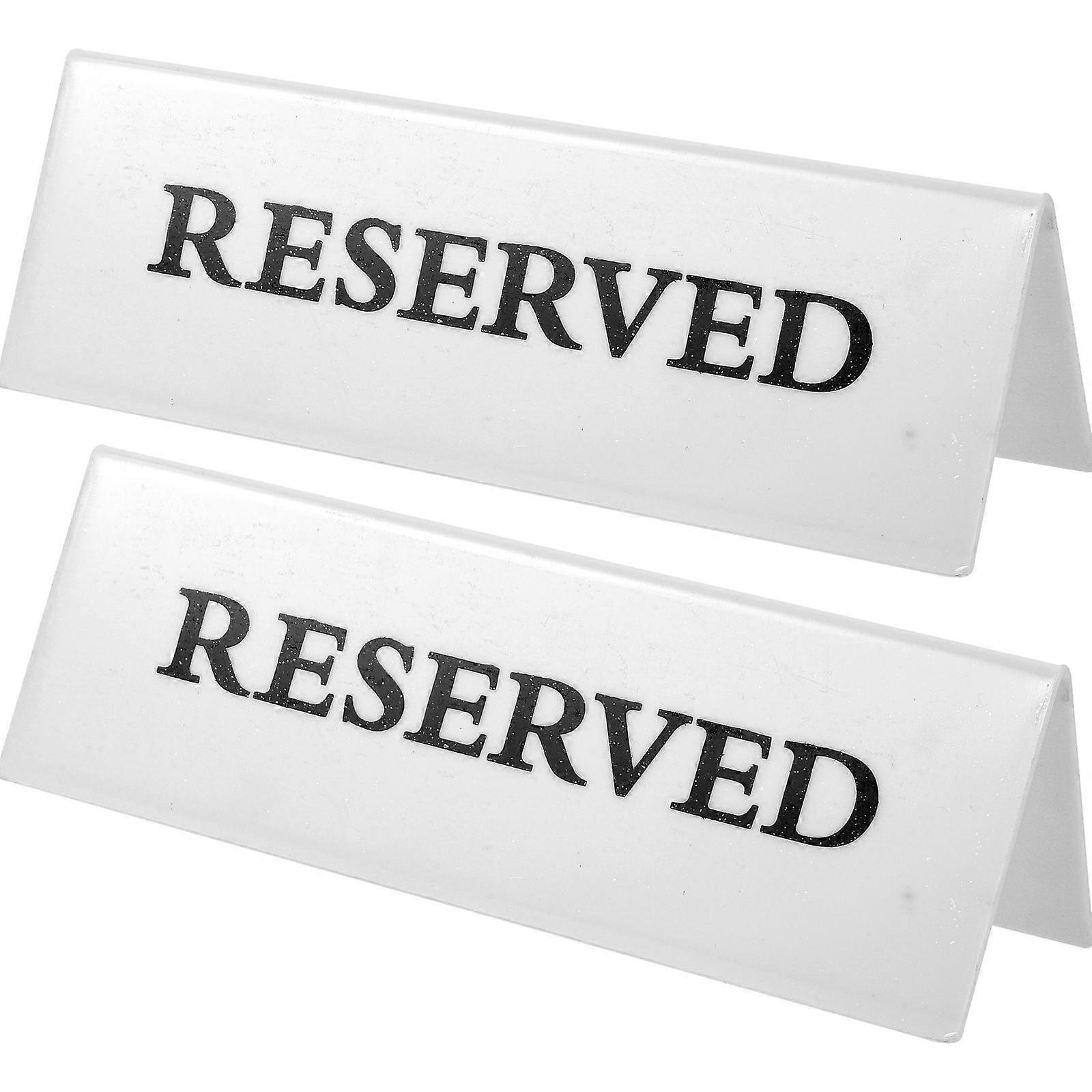 White Acrylic Reserved Sign for Decoration Durable and Reliable for Events and Restaurants 2 Pieces