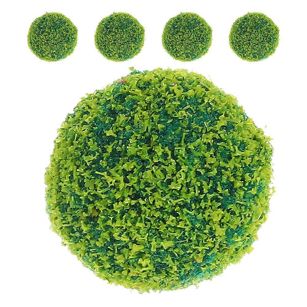 5pcs Faux Decorative Grass Balls Simulated Greenery Spheres for Model Landscaping, DIY Architectural Miniature Gardens & Home Decor – Realistic
