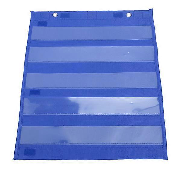 Magnetic Pocket Chart 5 Rows Transparent Schedule Pocket Chart for Homeschool Classroom Blue