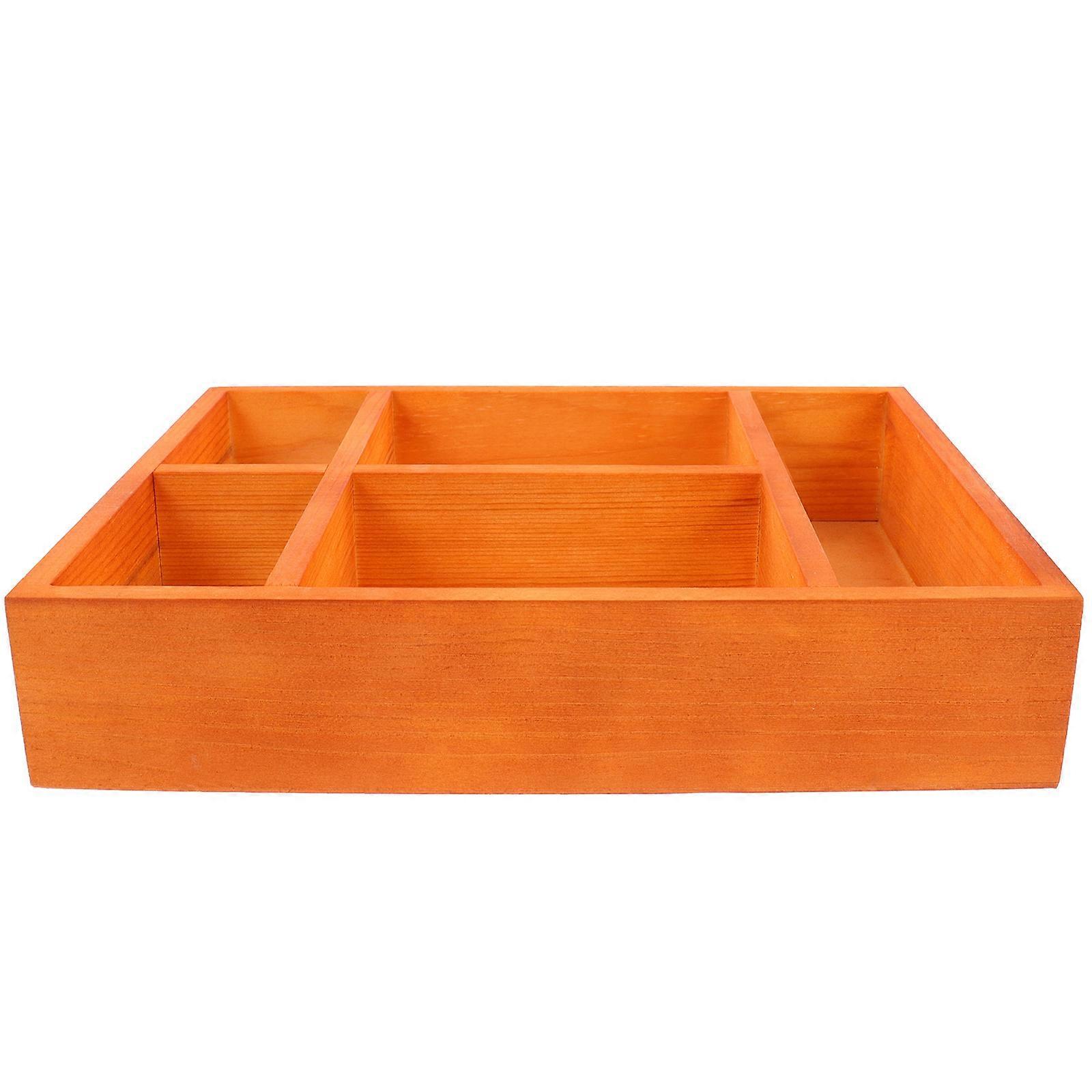 Portable Tea Bag Holder with Compartments for Storage Use Light Brown Synthetic Material