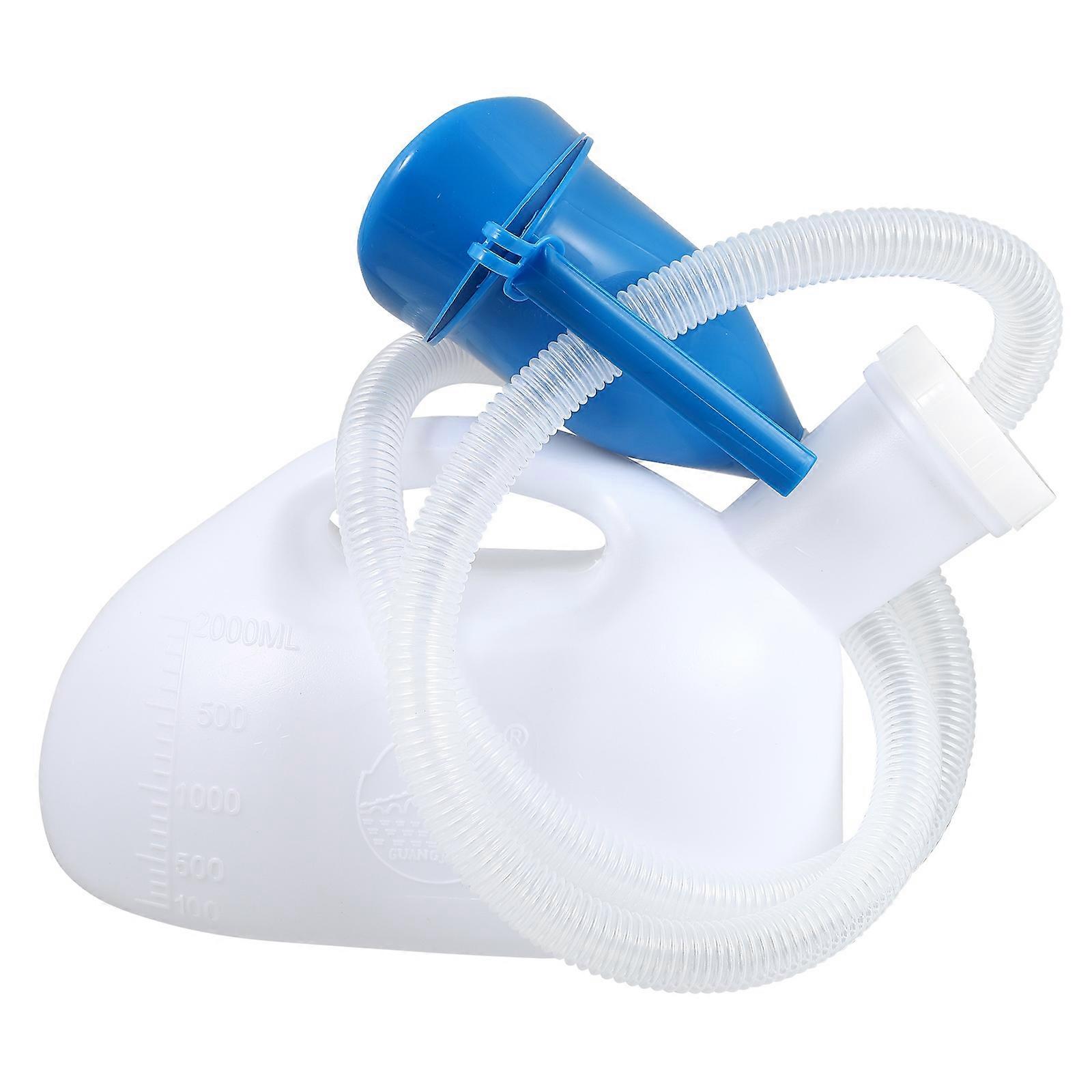 Portable Urinal Bottle for Home Use White Plastic with Measurement Scale and Large Capacity