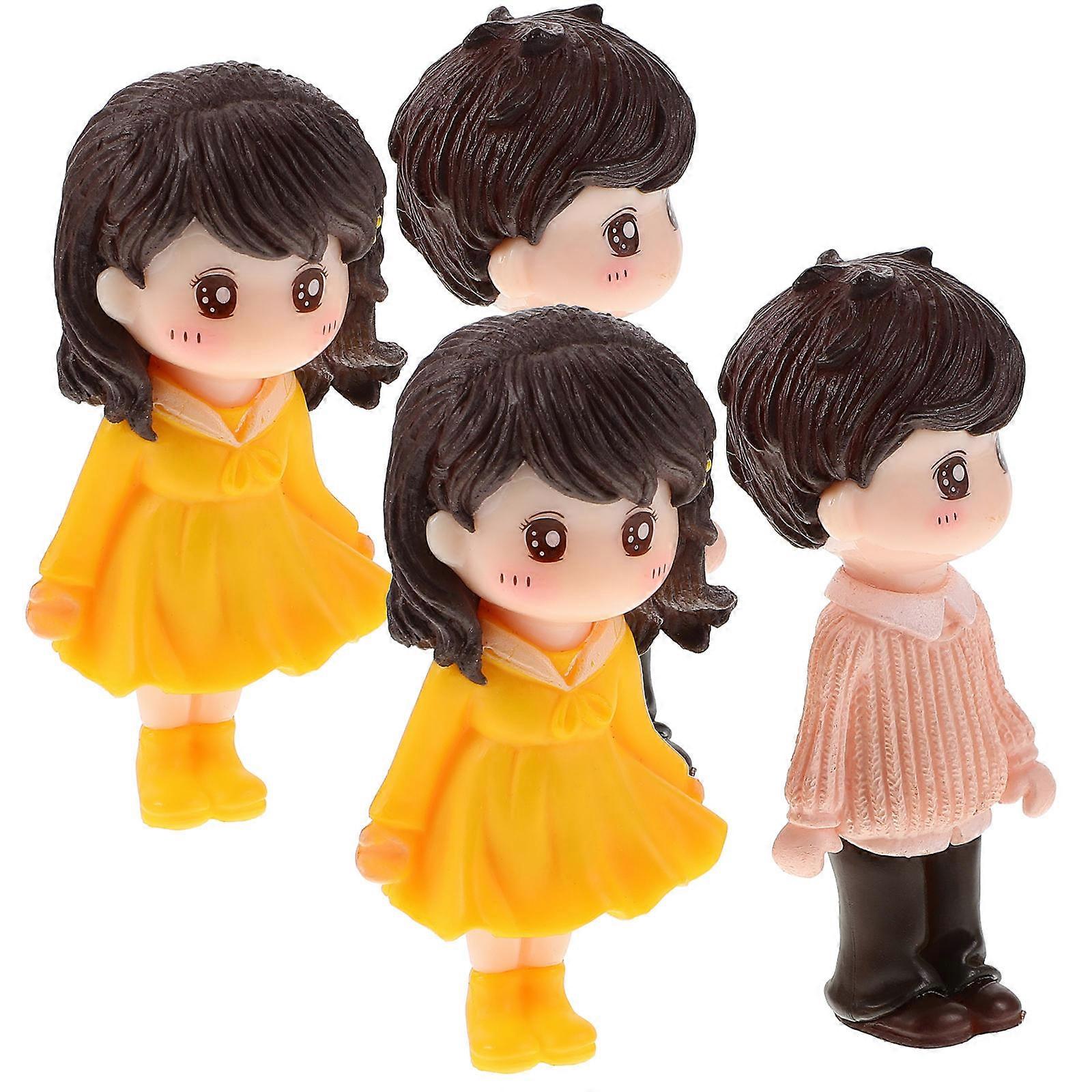 Statuie de cuplu în miniatură 2 perechi figurine de cuplu romantice Decorațiuni de birou Statui de cupluri în stil elegant