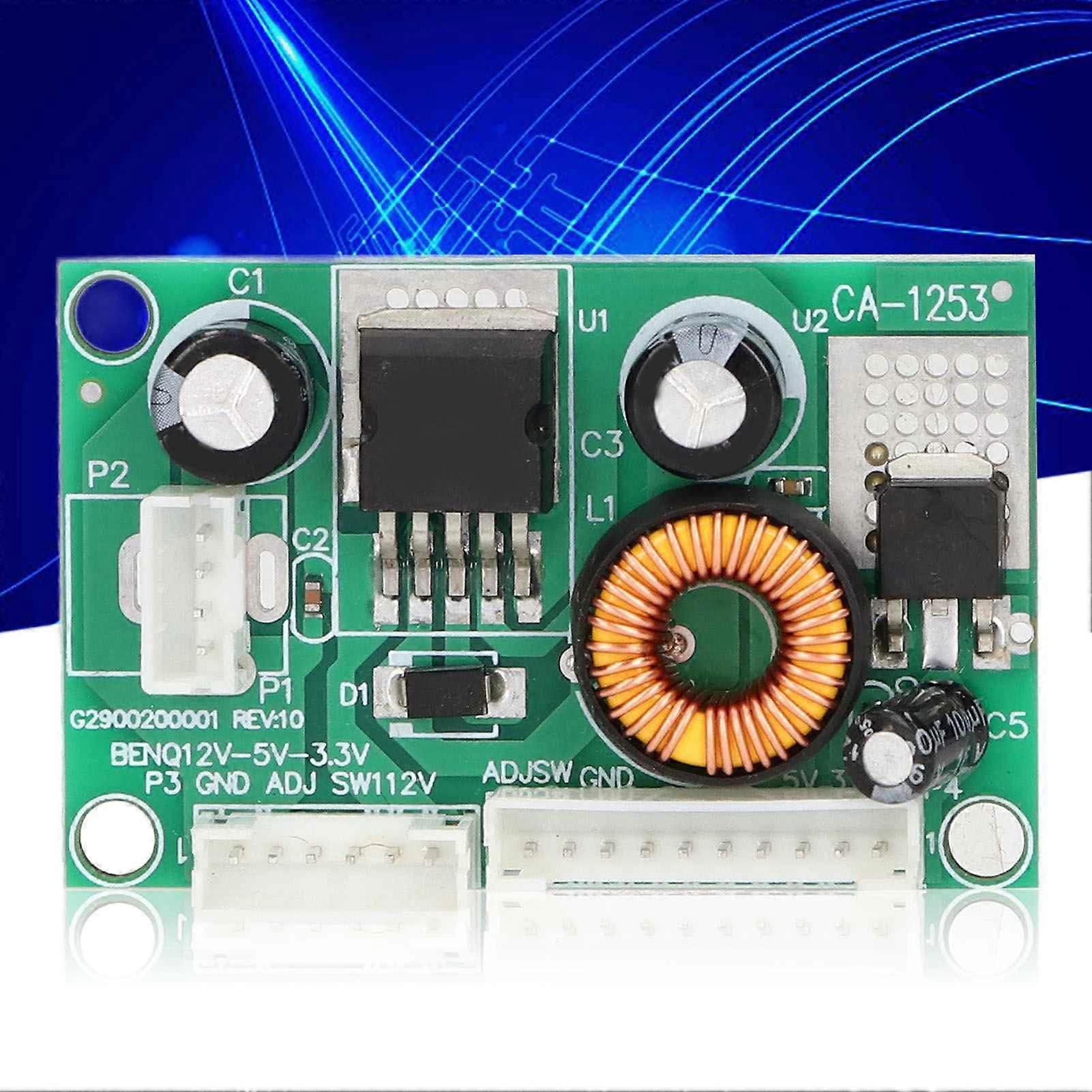 2Pcs Voltage Converter Module PCB LCD Power Supply Board with 3 Interface 12V to 5V 3.3V
