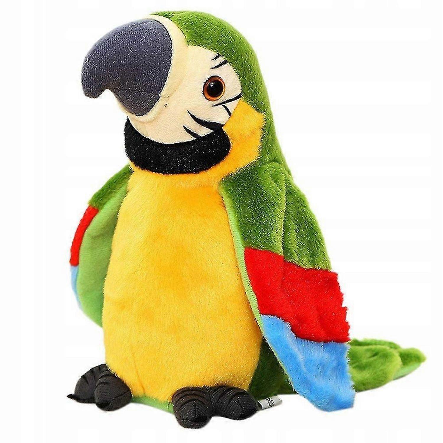 Realistic Talking & Singing Parrot Toy  Electric Flapping Wings Plush Bird with Voice Recording -HK729