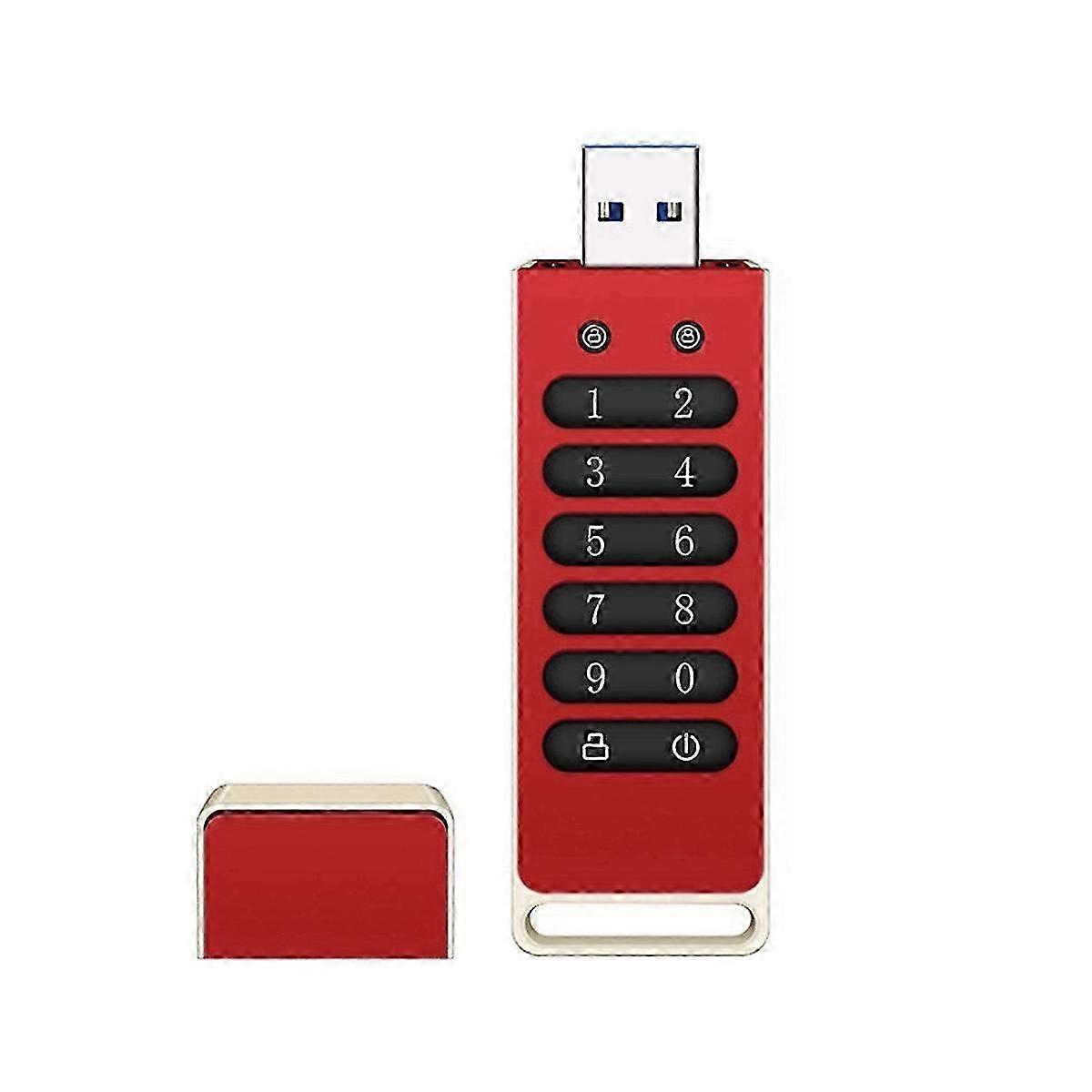 Secure Encrypted USB 3.1 Flash Drive with Keypad - Hardware Password Protected Memory Stick for Data Storage and File Security