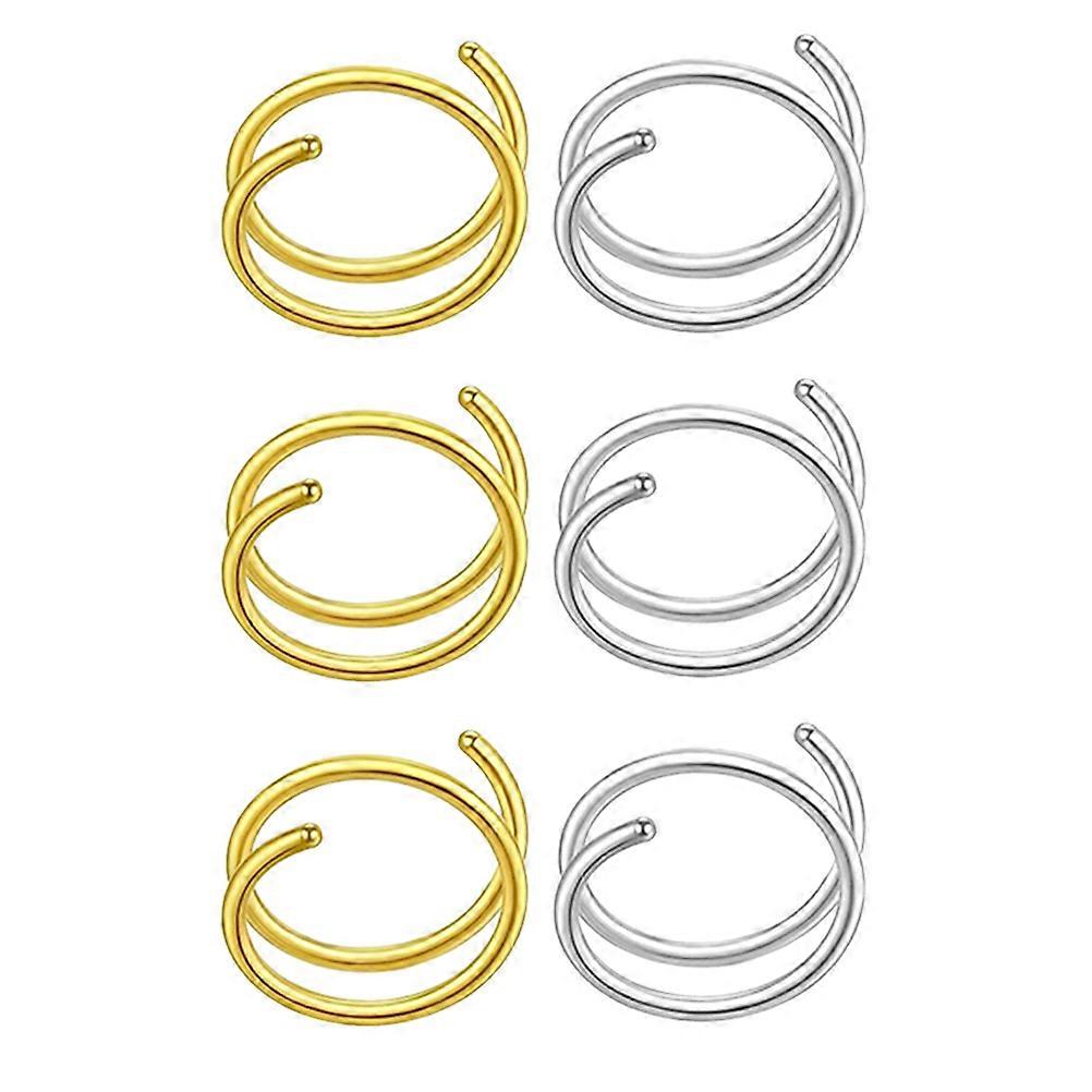 Nose Rings Hoops, Durable Stainless Steel for Women, Spiral Design for Everyday Use