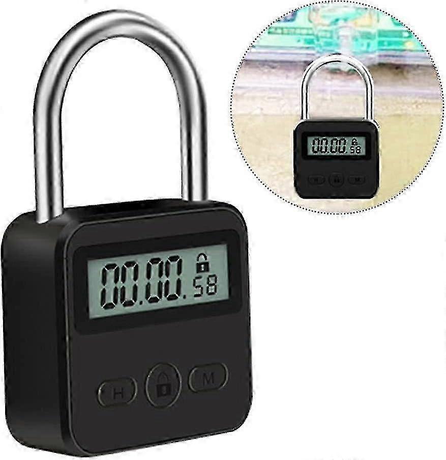 Metal timer lås, usb oppladbar timer hengelås med LCD-skjerm, mikro elektronisk timerlås - ya
