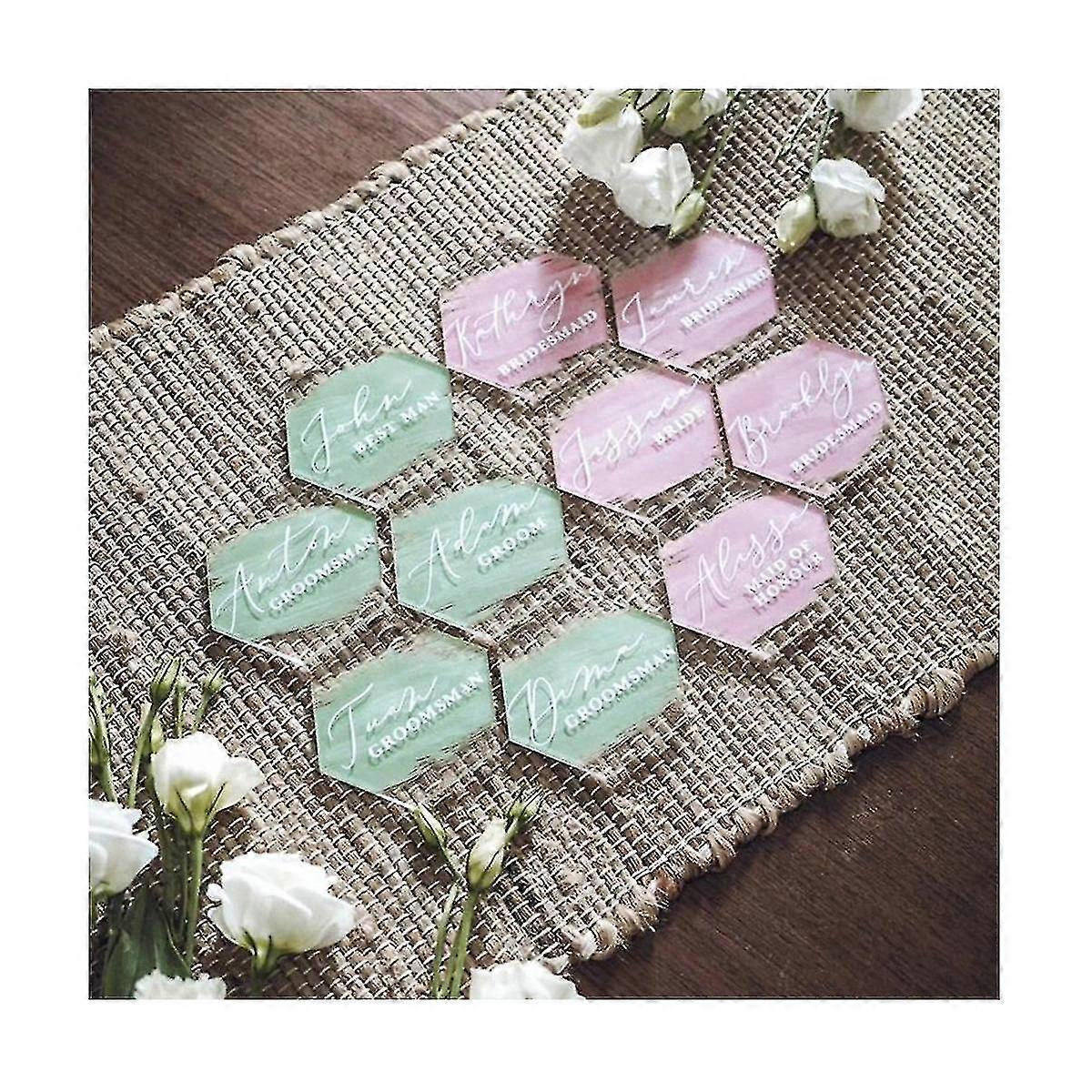 Transparent acrylic table seating cards, 50 pieces, Writable content, Suitable for multiple scenarios