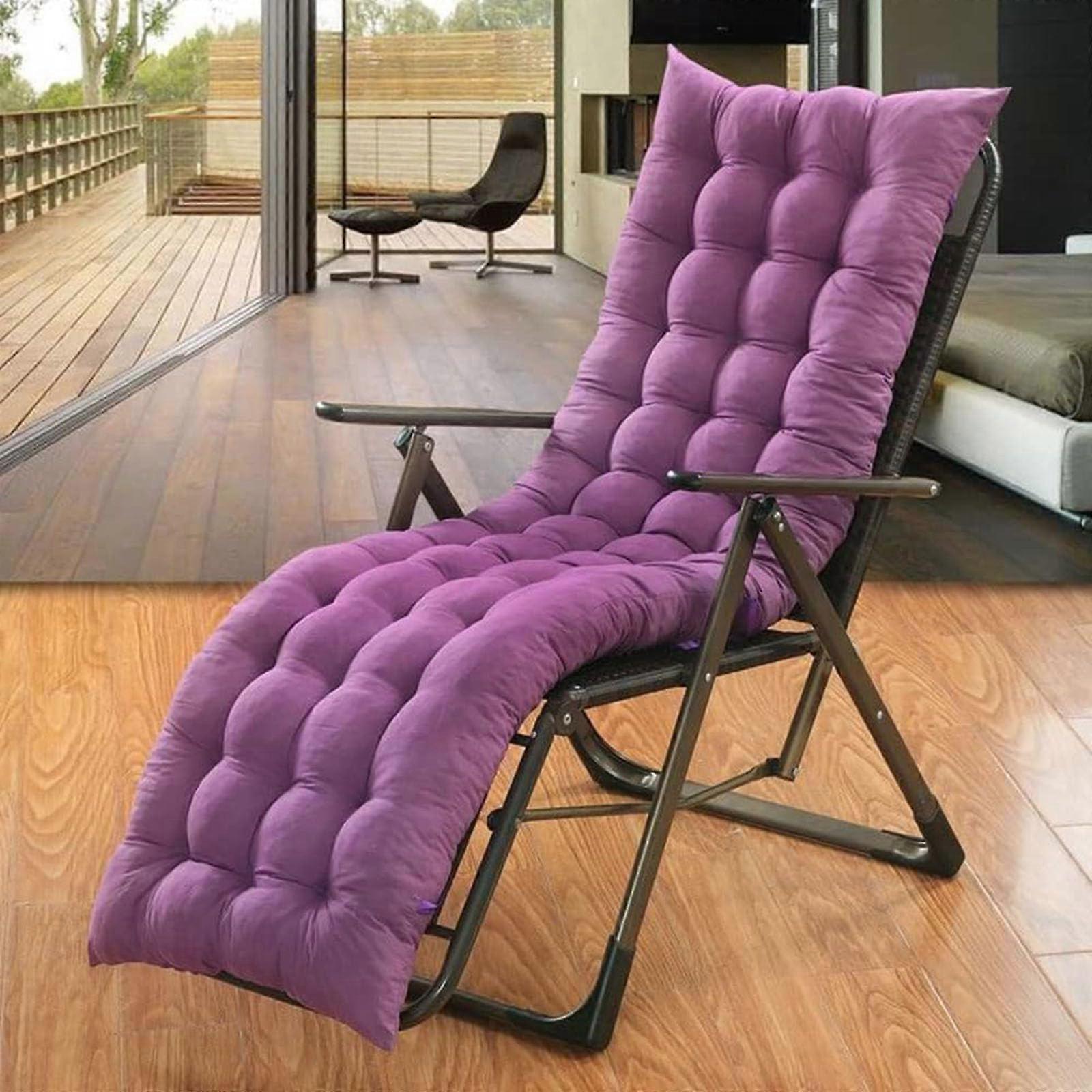 Thick cushion for sun lounger, garden, terrace, balcony, extra soft and comfortable, padded, 110 x 40 cm, violet